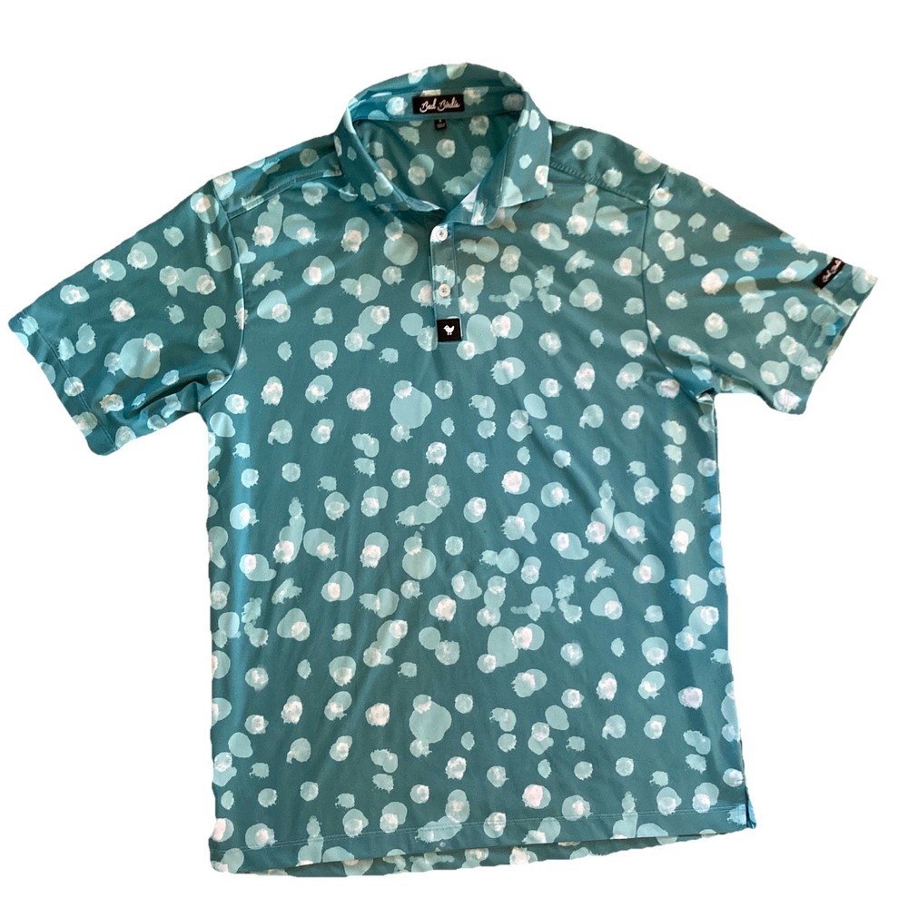 Bad Birdie Golf Polo Shirt Mens Size Small Colorful Abstract Print Party Retro